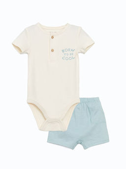Erkek Bebek ??t??tl? Body ve ?ort 2li Tak?m