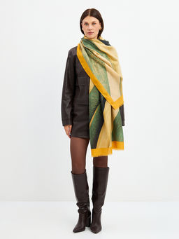 Большой, мягкий, тонкий и очень нежный двусторонний палантин с рисунком - Tantino фото 5