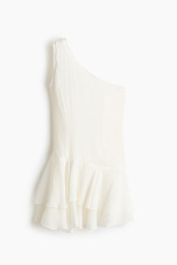 Vestido de un hombro con falda de volantes - H&m фото 2