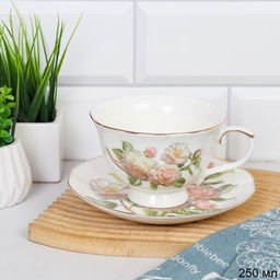 Чайная пара 2 предмета 250 мл на ножке / RS/12-FY253003 /уп 8/