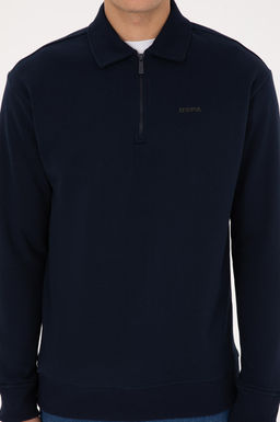 Erkek Regular Fit Yar_m Fermuarl_ Lacivert Basic Sweatshirt - U.s. polo assn фото 6