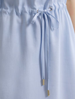 Платье-рубашка с кулиской на талии из плотного лиоцелла - Vilatte фото 2