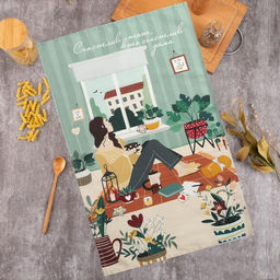 Полотенце Этель Счастье быть дома 40х73 см, 100% хлопок, саржа 190 гр/м2