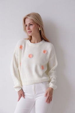 9837 Джемпер белый с цветами - Martichelli фото 34