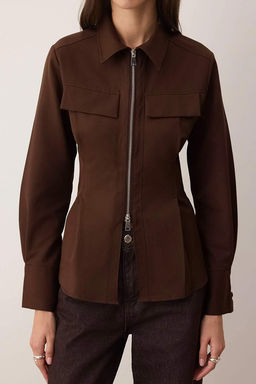 Koyu Kahverengi Fermuar Detayl? Gomlek TWOAW26GO00044