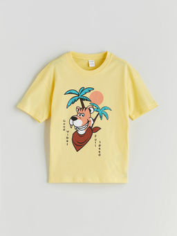 Bisiklet Yaka Bask?l? Erkek ?ocuk Ti??rt