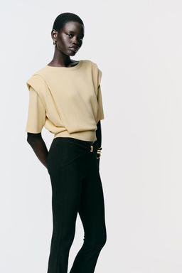 KNIT TOP WITH SHOULDER PADS - Zara фото 4