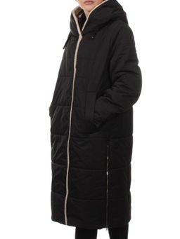 M-9115 BLACK Пальто зимнее женское (верблюжья шерсть)