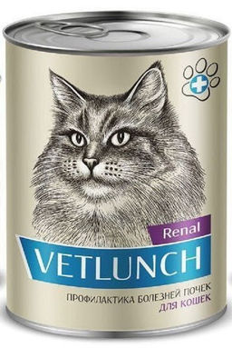 Vetlunch конс. д/кош. профилактика болезней почек 340 г. 1/12