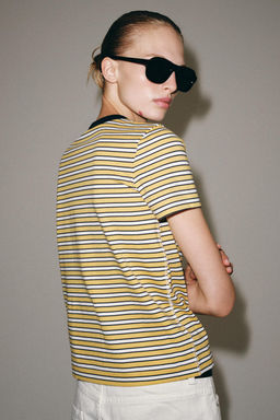 CAMISETA INTERLOCK MANGA CORTA / amarillo - Zara фото 3