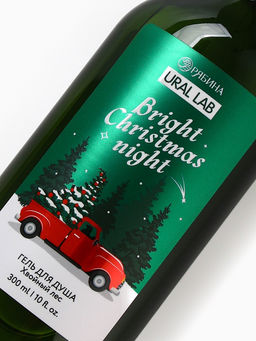 Новогодний подарочный набор косметики Bright Christmas night: гель для душа 300 мл и соль для ванны 200 мл, URAL LAB