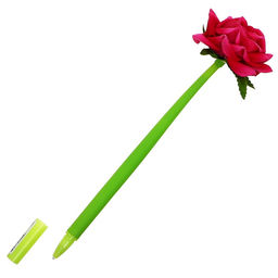Цена за 32 шт. Ручка-прикол Роза, синий стержень, гелевая, МИКС