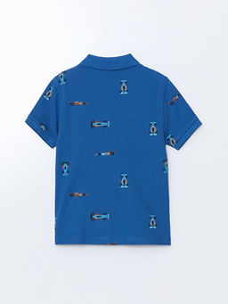 Polo Yaka Bask?l? Erkek ?ocuk Pike Ti??rt