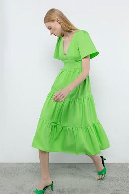 Зеленое хлопковое платье - Incity фото 6