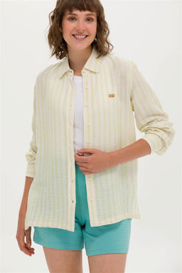 Женская рубашка цвета морской волны с длинным рукавом - U.s. polo assn фото 8