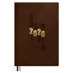 Ежедневник датированный 2026 ESCALADA, А5, 176 л., арт. 70266/ 15 ЗАМША КОРИЧНЕВЫЙ