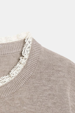CARDIGAN WITH LACE TRIM - Zara фото 6