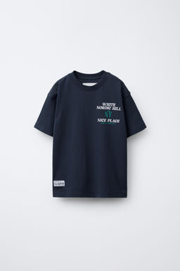 VARSITY SLOGAN T-SHIRT WITH FLOCKING