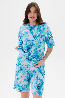 Шорты из кулирки унисекс дым бирюза