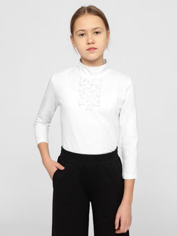 CRB wear/CWJG 63602-20 Водолазка для девочки,белый/Ex.Cherubino  фото 3