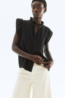 Blusa de muselina con manga circular - H&m фото 4