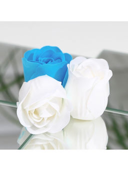 Мыльные розочки, синие и белые, набор 9 шт.