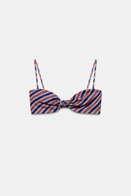 TOP BIKINI RAYAS NUDO / Azul - Zara фото 6
