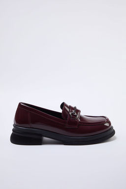 Trendyol Shoes Bordo Tokal? Rugan Kal?n Taban Kad?n Loafer Ayakkab? TAKAW25LA00000 - Trendyolmilla фото 3