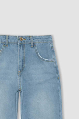 Джинсовые брюки скинни с напуском для девочек - Defacto фото 5