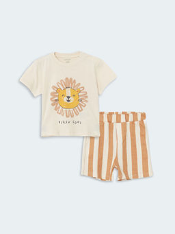 Bisiklet Yaka Bask?l? Erkek Bebek Ti??rt