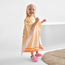 Полотенце-пончо детское махровое Крошка Я Солнышко 60х120 см, 50% хл, 50% пэ  фото 6