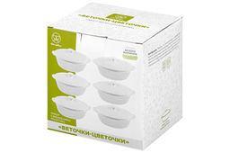 Набор жюльенниц-кокотниц 6 пр. 250 мл 16*10*8 см "Веточки-цветочки" с крышками