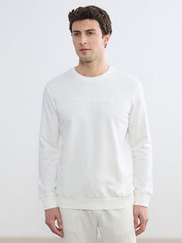 Bisiklet Yaka Bask?l? Erkek Sweatshirt