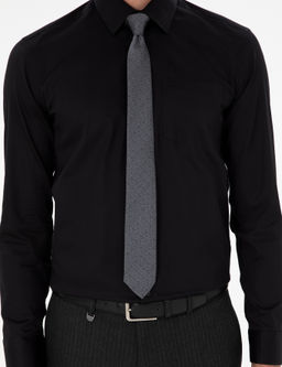 Siyah Regular Fit Uzun Kollu Basic G_mlek