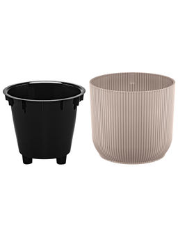 Кашпо 8,5 л 26*26*23 см Линея темно-бежевый (модель 659) - Elan gallery фото 8