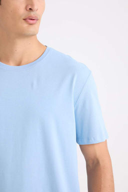 Новая базовая простая футболка с короткими рукавами и круглым вырезом стандартного кроя - Defacto фото 5