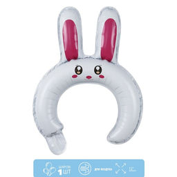 Цена за 5 шт. Шар фольгированный 12, ободок Заяц