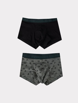 Трусы мужские боксеры мультипак (2 шт.) в серо-черных оттенках с принтом собаки собаки на камне +черный 411124-2 - Mark formelle фото 4