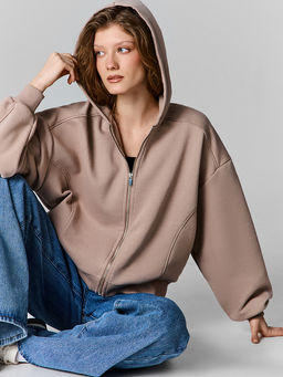 Толстовка женская бежевая на молнии - Mark formelle фото 4