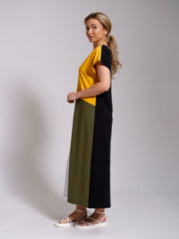 969 Платье "Черный/горчица"