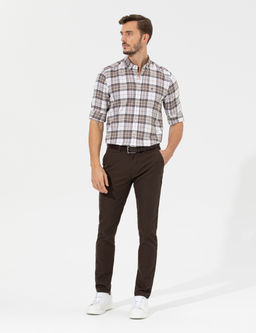 Kahverengi Slim Fit Kanvas Pantolon