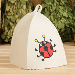 Цена за 2 шт. Шапка для бани с детской термопечатью "Божья коровка"