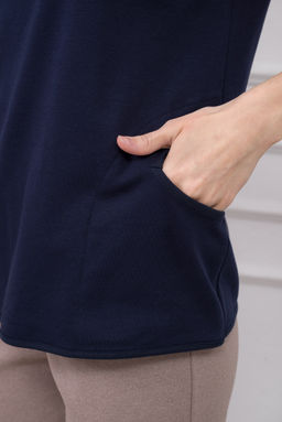 Кофта женская из интерлока Анфиса тёмно-синий - Амадэль фото 5