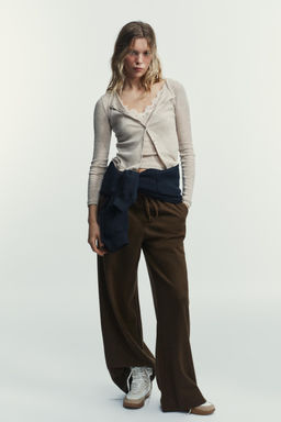 LACE TRIMMED COMBINATION JACKET AND TOP - Zara фото 7
