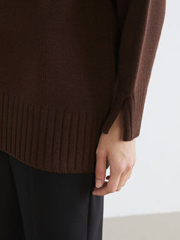 Bisiklet Yaka Oversize Kad?n Triko Tunik