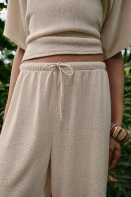 PANTAL?N R?STICO WIDE LEG / Beige claro - Zara фото 3