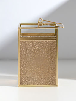 Подсвечник стекло, металл "Капли" золотой 10,5х12х19,4 см