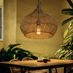 Светильник потолочный из ротанга «Руди», 1×120 Вт, Е27, 60×60×30 см