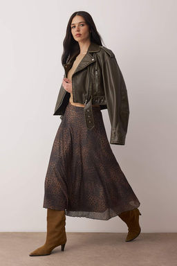 Cok Renkli Animal Skater Bask?l? Kopuk Esnek Orme Etek TWOAW26ET00154