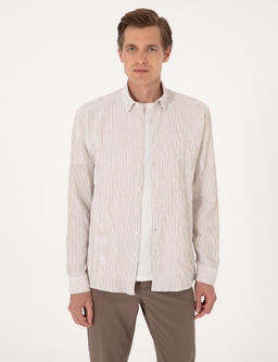 Bej Regular Fit Uzun Kollu G_mlek - Pierre cardin фото 3